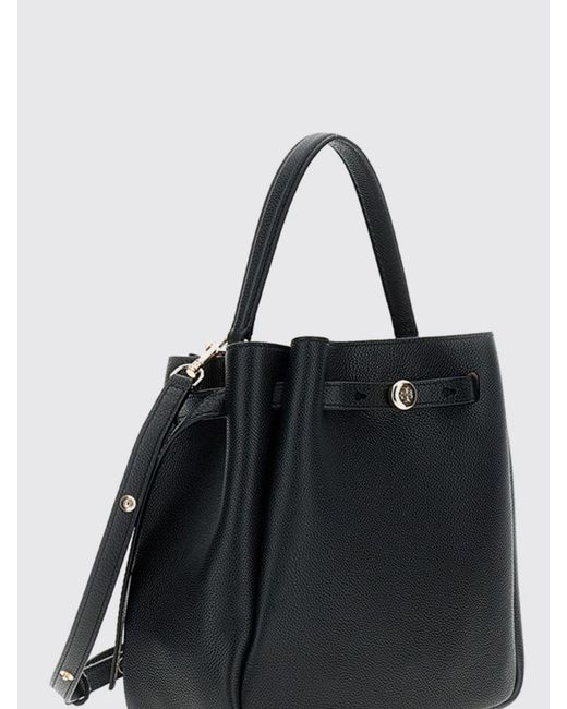 Tory Burch Black Romy Grained Leather Bucket Bag