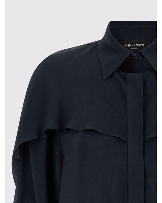 Fabiana Filippi Blue Silk Blend Shirt