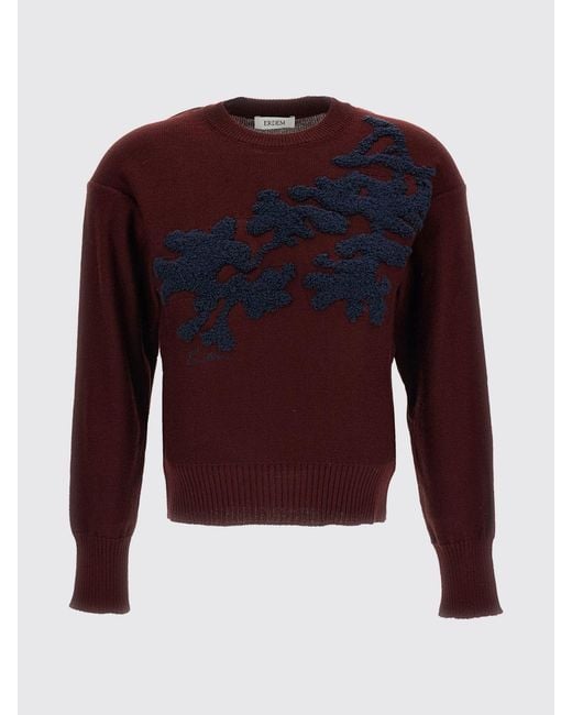 Erdem Red Relaxed Fit Crewneck Jumper