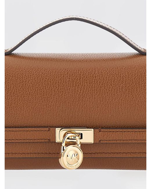 Michael Kors Brown Hamilton Moderne Medium Grained Leather Crossbody Bag