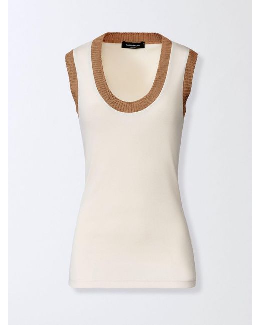 Fabiana Filippi White Cotton Knit Top