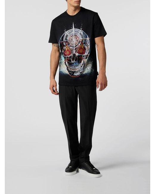 Philipp Plein Black Skull T-Shirt for men
