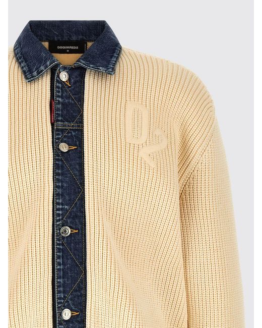 DSquared² Blue Cotton Blend Cardigan for men