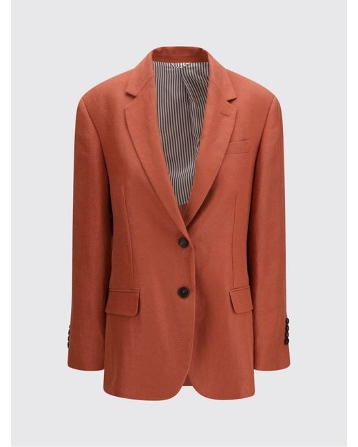 Brunello Cucinelli Brown Linen Single-Breasted Blazer