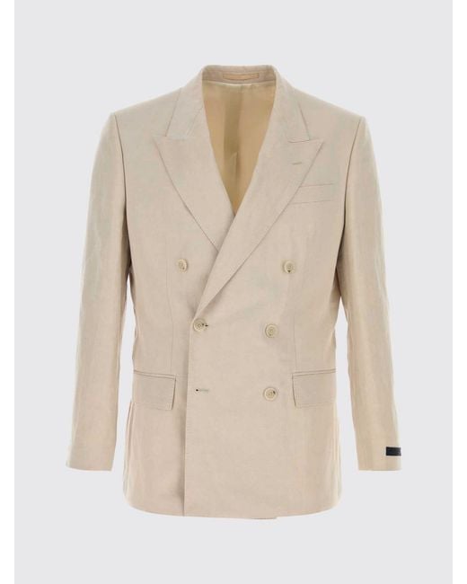 HUGO Natural Double-Breasted Linen Blend Blazer for men