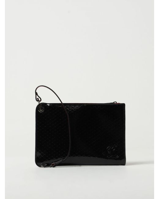 Christian Louboutin Black Pouch In Python Print Leather