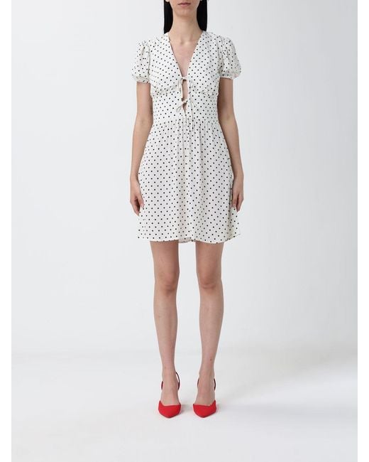Mar De Margaritas White Printed Viscose Mini Dress