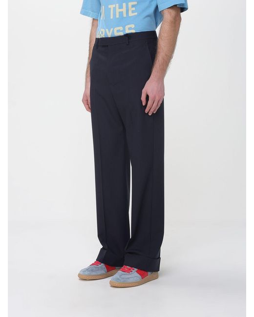 Valentino Blue Wool Blend Tailored Trousers for men