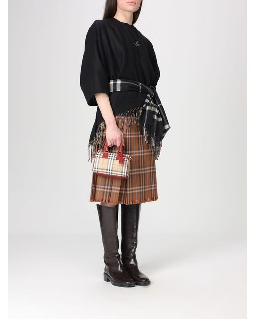 Burberry Black Cashmere Check Pattern Scarf