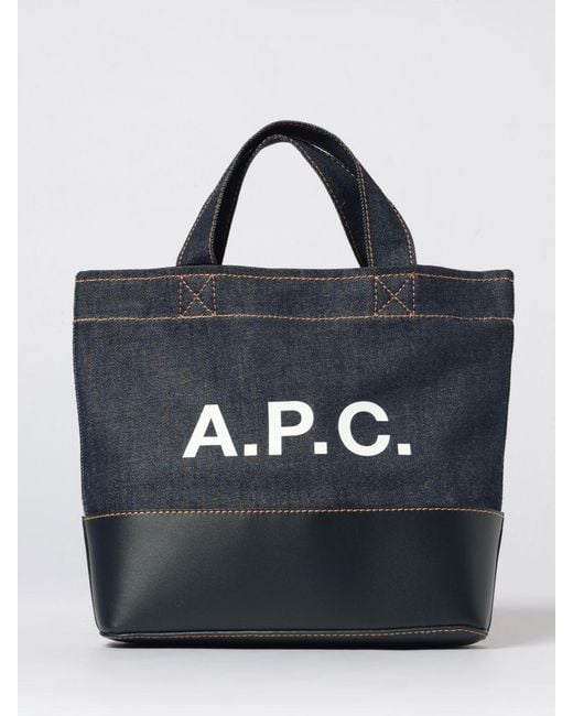 A.P.C. Black Axel Mini Denim Tote Bag for men