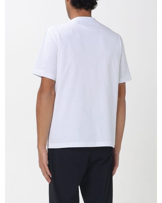 Lanvin White Cotton T-Shirt With Logo for men