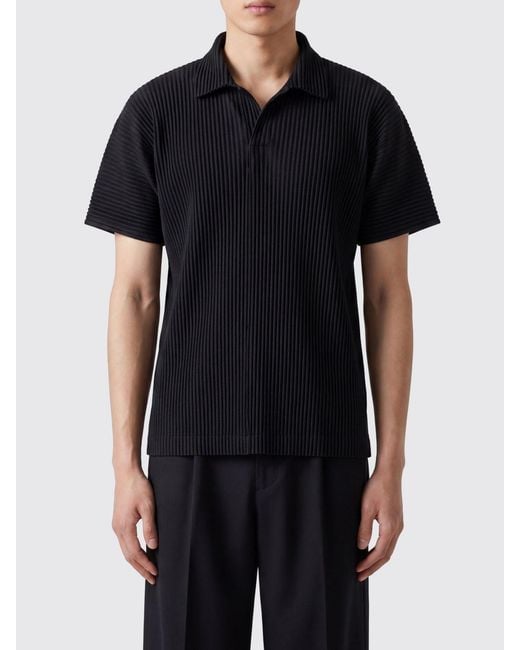 Homme Plissé Issey Miyake Black Polo Shirt for men