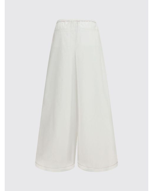 Marni White Wide Cotton Trousers
