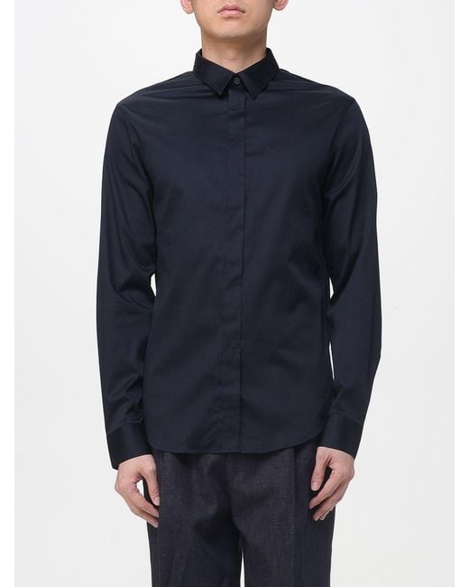 ARMANI EXCHANGE Blue Classic Poplin Shirt for men