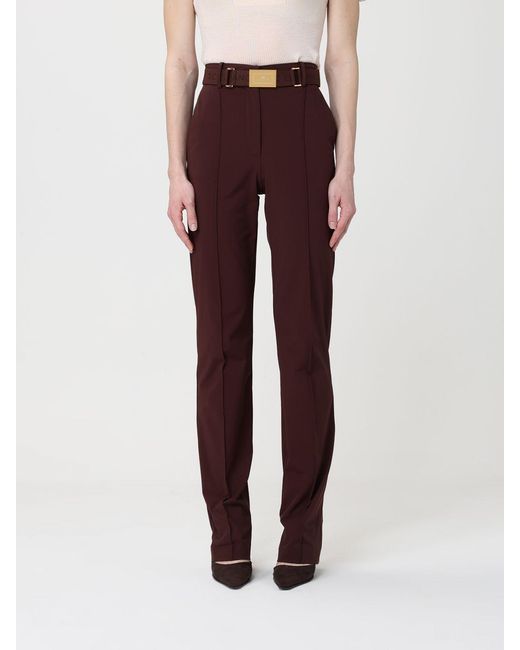 Elisabetta Franchi Red Stretch Jersey Trousers