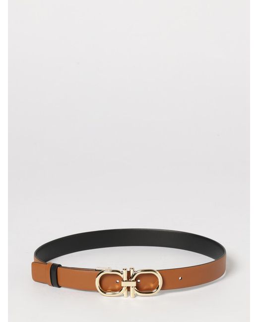 Ferragamo Black Gancini Calfskin Leather Belt