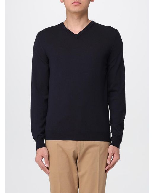 Zanone Blue Wool V-Neck Sweater for men