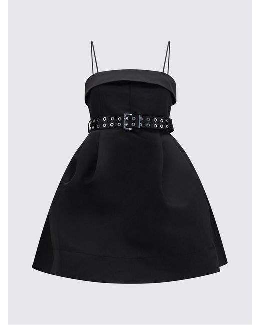 Ganni Black Recycled Crepe Mini Dress