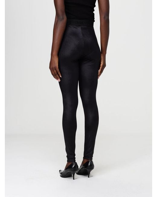 Versace Jeans Couture Black Stretch Technical Fabric Leggings
