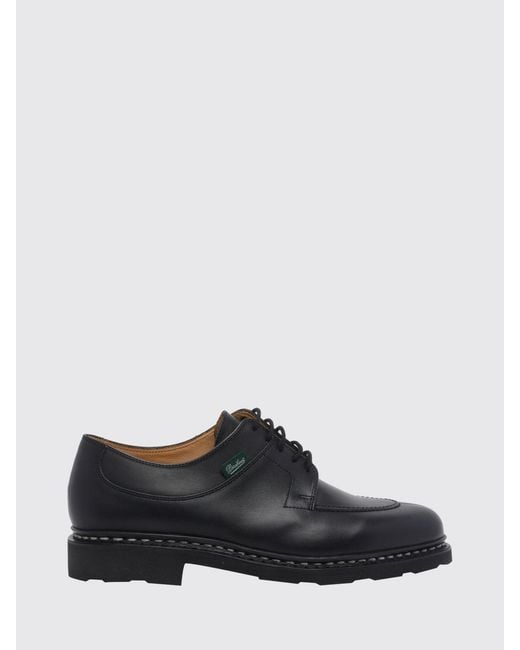 Paraboot White Smooth Calf Leather Derby Shoes With Notched Sole for men