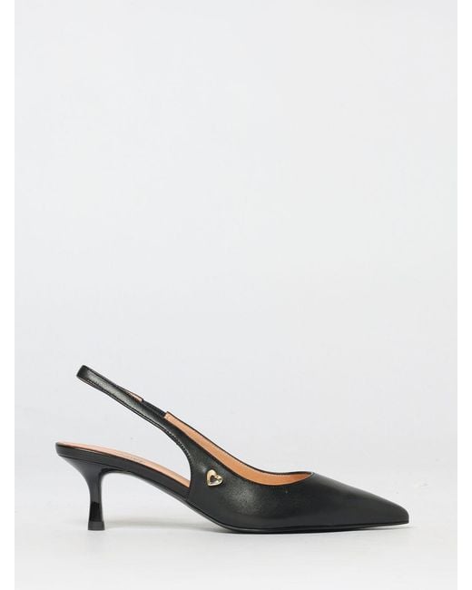Love Moschino Black Leather Slingback