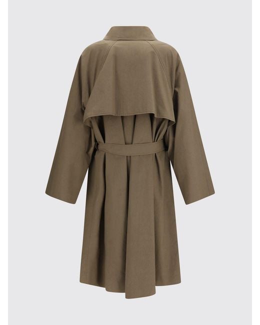 Calvin Klein Natural Long Single-Breasted Cotton Trench Coat With Tie Belt