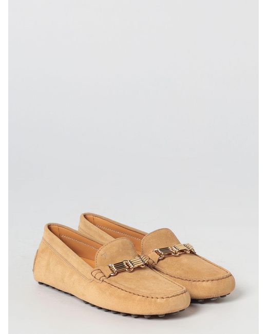 Tod's Natural Gommino Suede Loafers