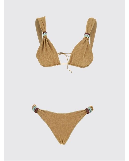 Oseree Natural Lurex Bikini Swimsuit