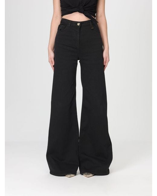 Elisabetta Franchi Black Flared Stretch Denim Jeans
