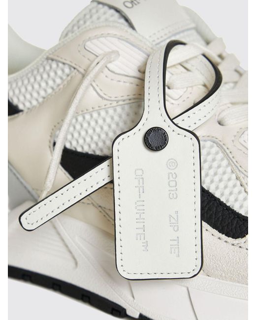 Sneakers Kick Off in pelle e mesh di Off-White c/o Virgil Abloh in White da Uomo