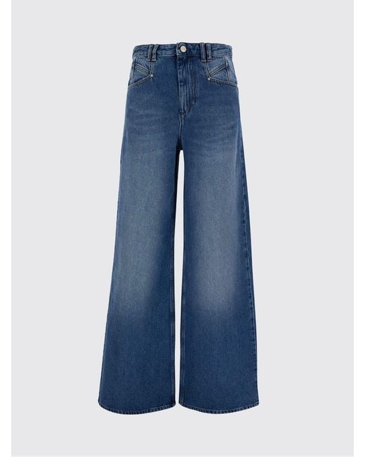 Isabel Marant Blue Lemony High-Waisted Wide-Leg Jeans