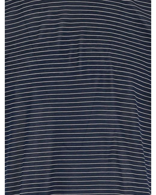 AMI Blue Striped Cotton T-Shirt for men
