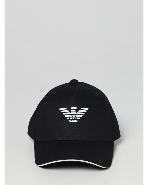 Emporio Armani Black Cotton Hat for men