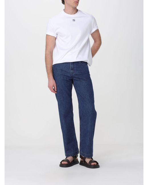 Fendi Blue Straight Denim Jeans for men