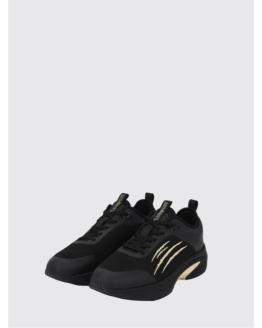 Philipp Plein Black Ps/Sprint-78 Two-Tone Mesh Trainers With Printed Logo for men