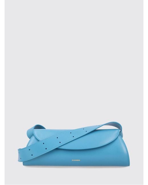 Jil Sander Blue Cannolo Leather Bag