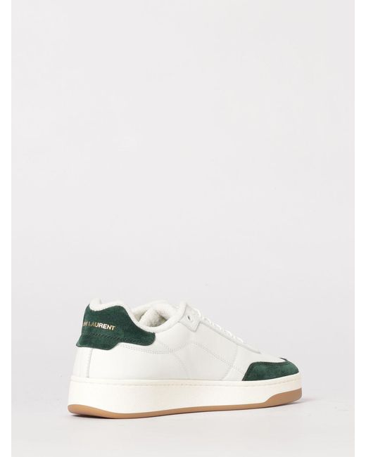 Saint Laurent White Sl/61 Leather And Mesh Sneakers for men