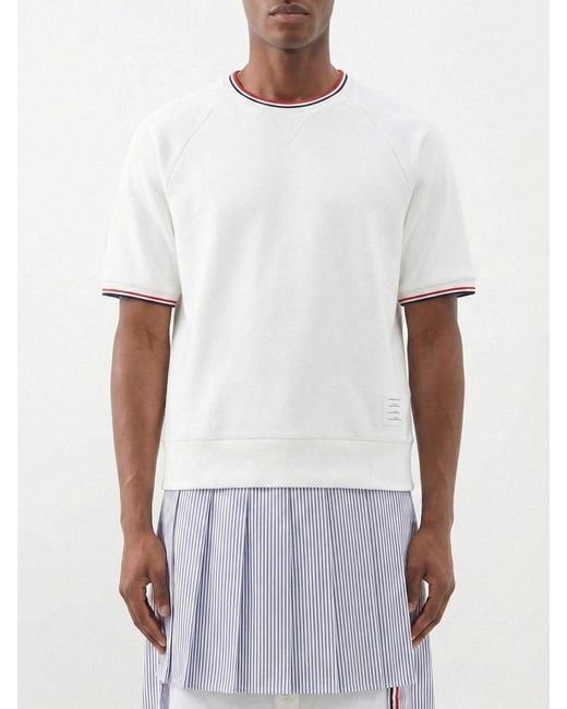 Thom Browne White Cotton T-Shirt for men