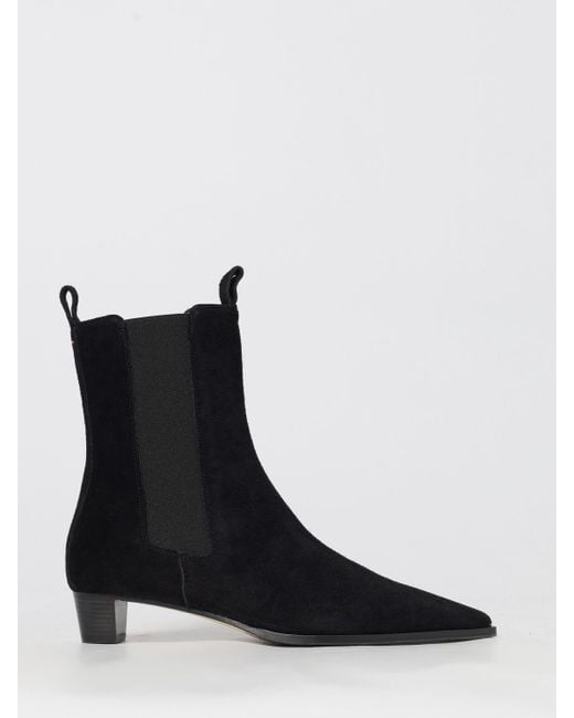 Aeyde Black Flat Ankle Boot