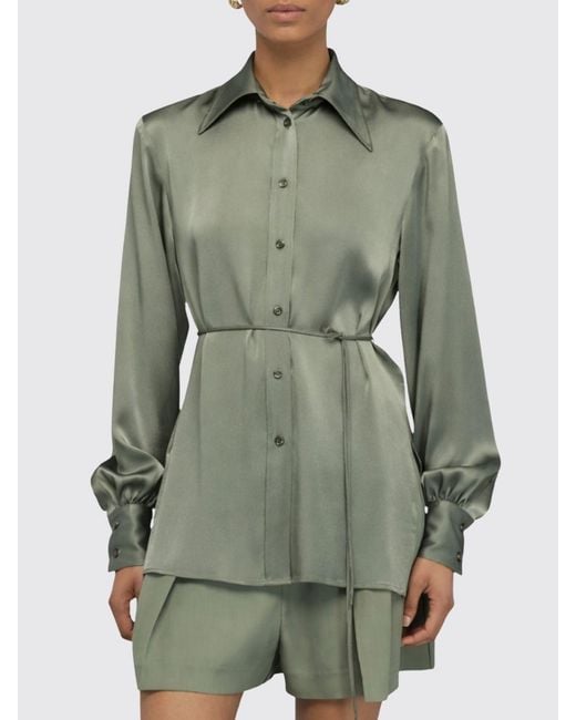 Semicouture Green Classic Satin Shirt