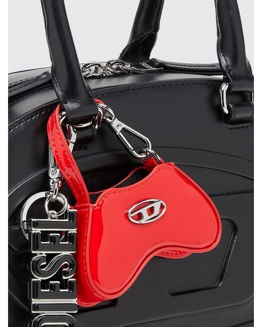 DIESEL Red Play Patent Leather Charm With Mirror