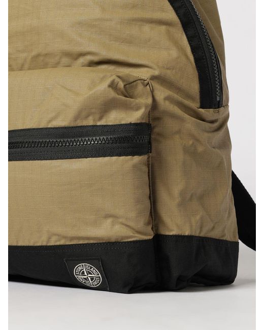 Stone Island Green Polyurethane Resin Backpack for men