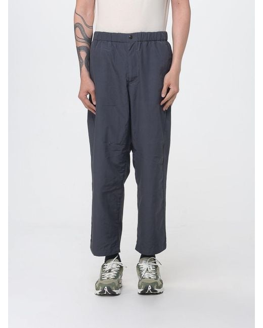 Goldwin Blue Wide Technical Fabric Trousers for men