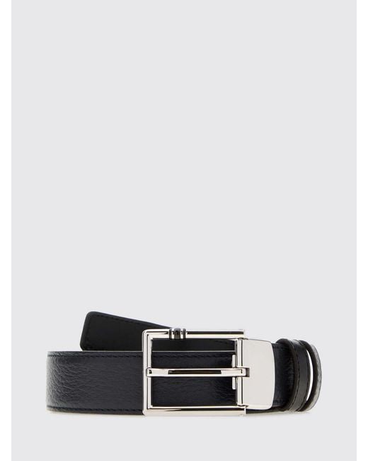 Montblanc White Reversible Hammered Leather Belt for men