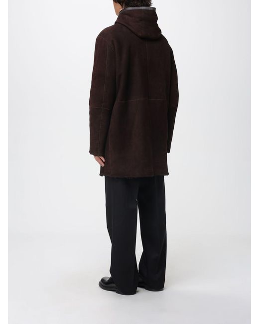 Tagliatore Black Shearling Coat for men