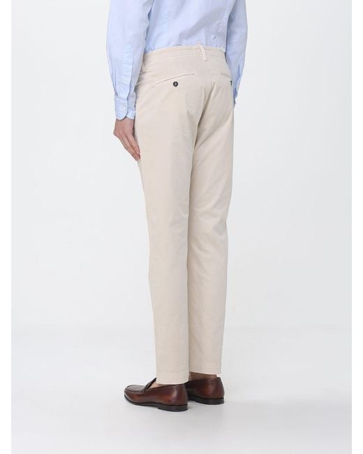 Siviglia White Stretch Cotton Chino Trousers for men