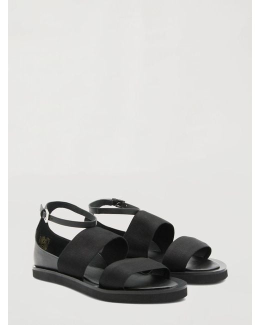 Max Mara Black Masoncia Leather Sandal