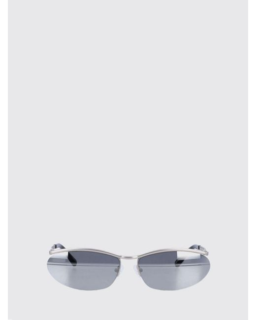 The Attico White Charlotte-Tone Metal Oval Frame Sunglasses