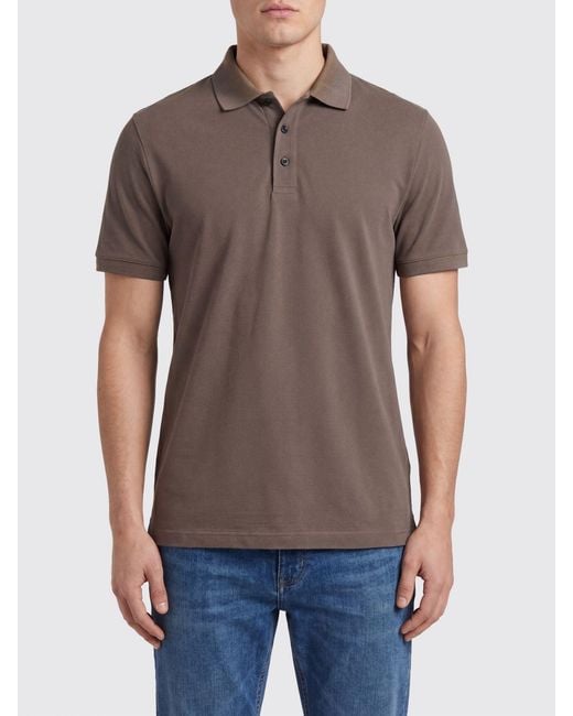 Emporio Armani Gray Cotton Polo Shirt for men