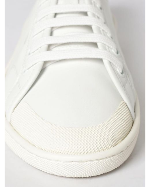 Saint Laurent White Gym Leather Sneakers for men